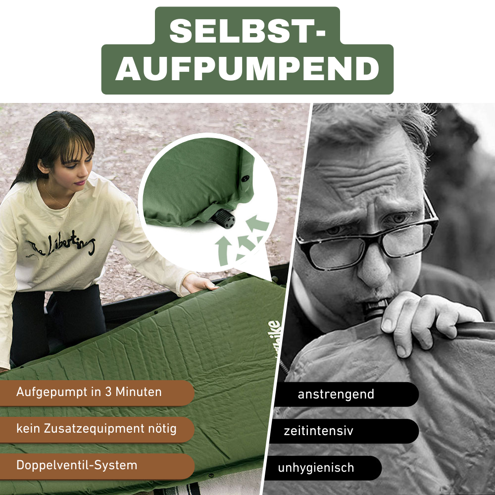 Selbstaufblasende Outdoor-Matte – Komfort ohne Kompressor