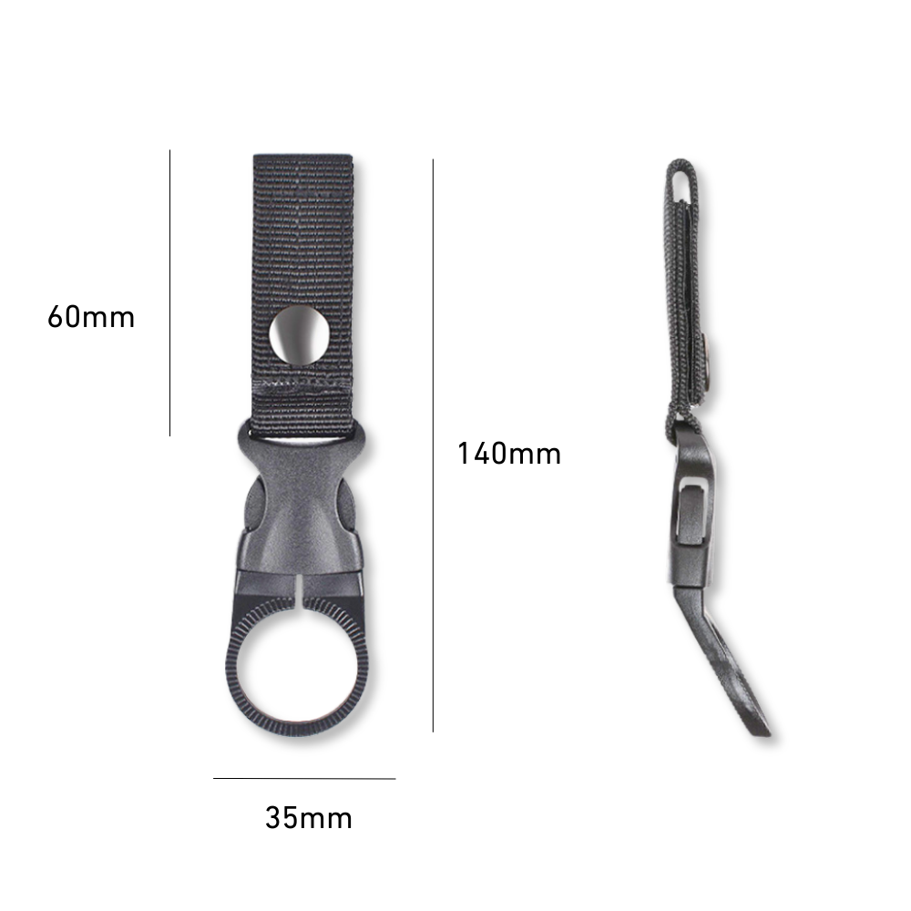 Gurtband-Schnalle mit Flaschenhalter – griffbereit und platzsparend