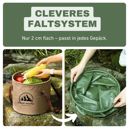 Faltbarer Outdoor-Wassereimer – Stabil, platzsparend, immer einsatzbereit.