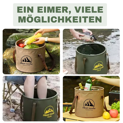 Faltbarer Outdoor-Wassereimer – Stabil, platzsparend, immer einsatzbereit.